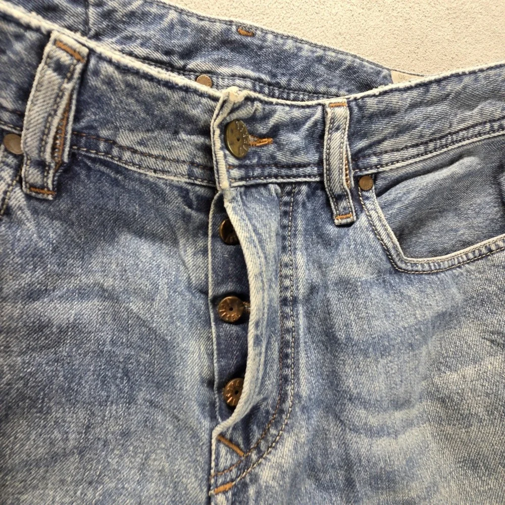 Diesel Jeans Mens 31x30 Blue Larkee Regular Straight Distressed Button Fly 0800Z